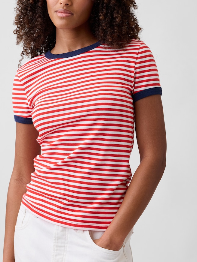 モダンリブ リンガーTシャツ-4