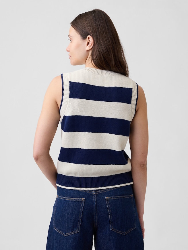 ノースリーブ ボタンアップ セーター-1