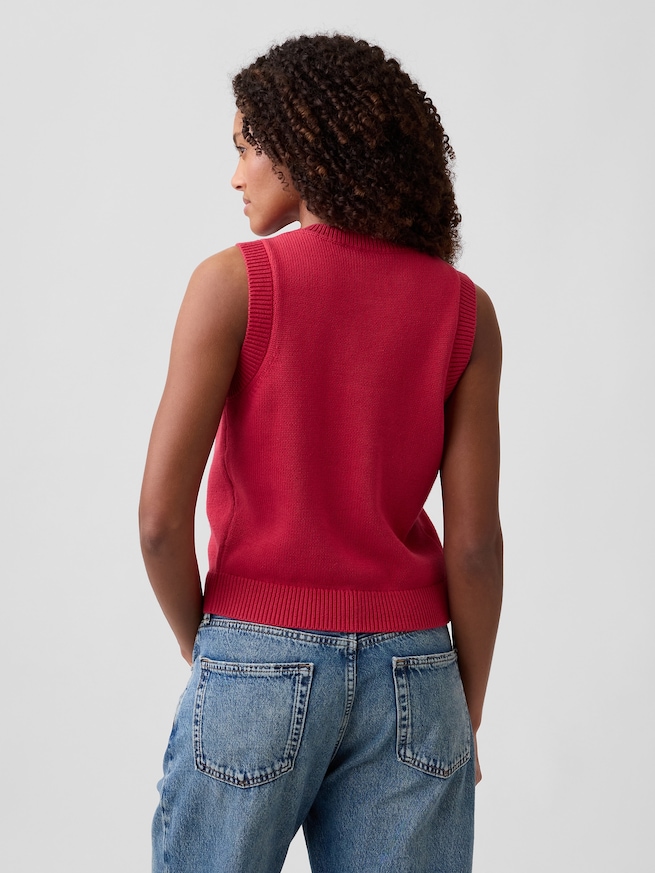 ノースリーブ ボタンアップ セーター-1