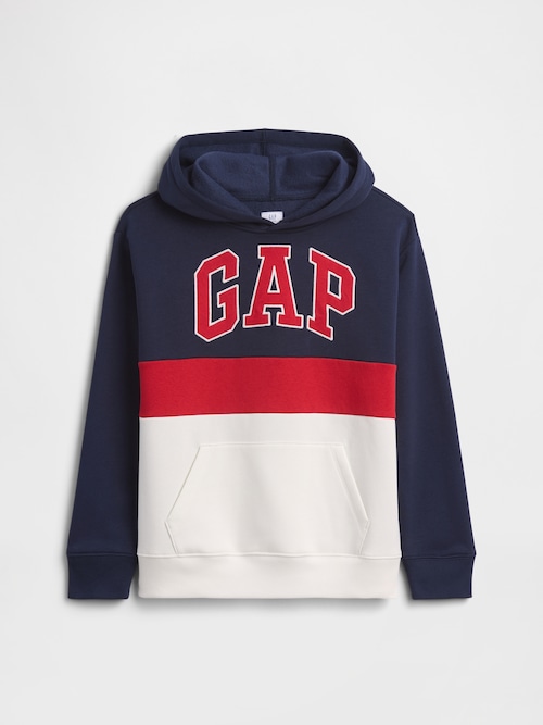 リラックスフィット GAPロゴ カラーブロック パーカー (キッズ)