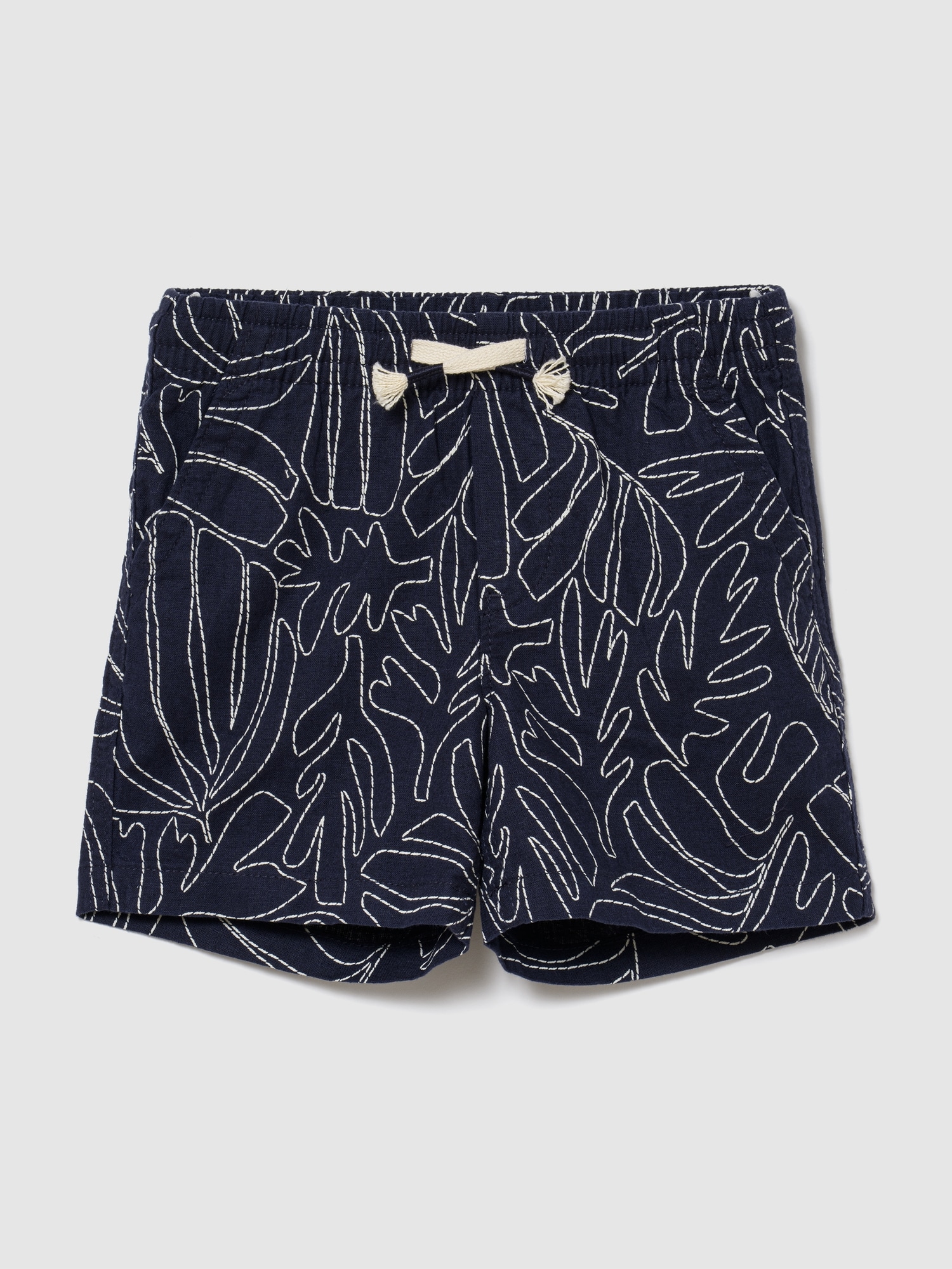 babyGap プルオン プリント リネンブレンド ショートパンツ-0