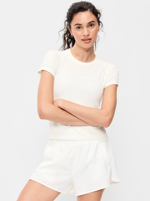 Seamless Textured Cropped T-Shirt