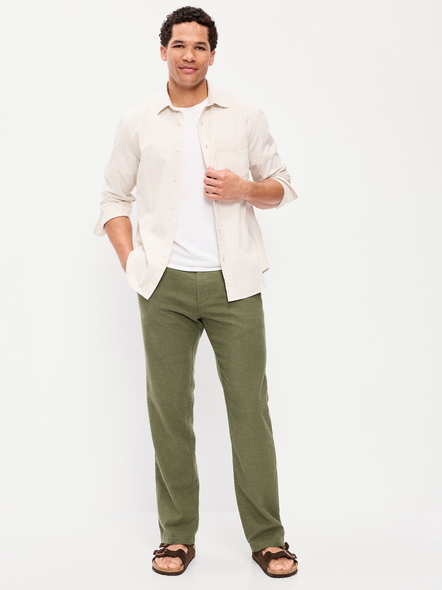 PANTALON HABILLÉ DROIT ANNÉES 1990 EN MÉLANGE DE LIN