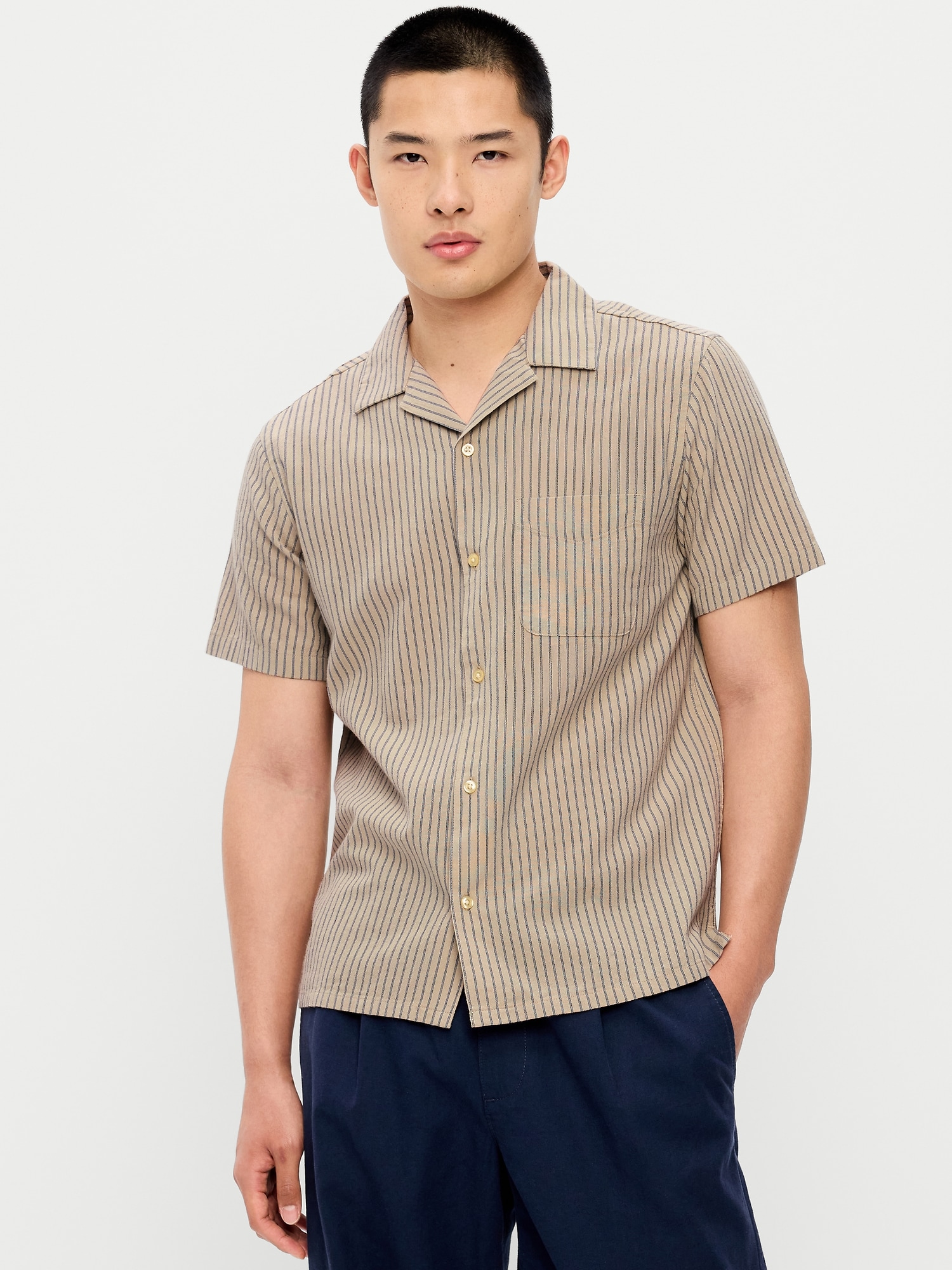 CHEMISE DE VACANCES RAYÉE À MANCHES COURTES
