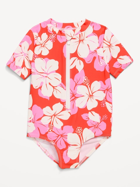 MAILLOT DE BAIN UNE-PIÈCE ANTI-UV À GLISSIÈRE SUR LE DEVANT POUR TOUTE-PETITE