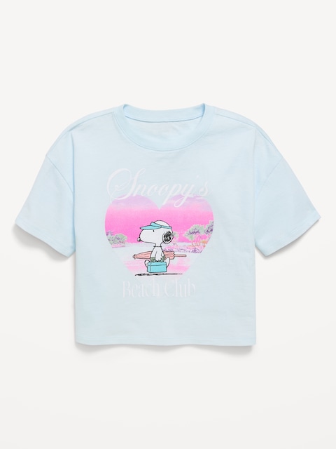 T-SHIRT COURT SURDIMENSIONNÉ À IMPRIMÉ SNOOPY DE PEANUTS™ POUR FILLE