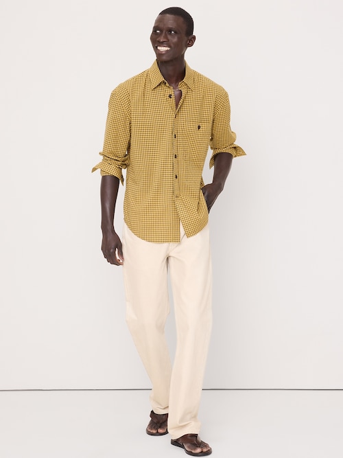 リラックス フィット サマーウェイト コットンシャツ