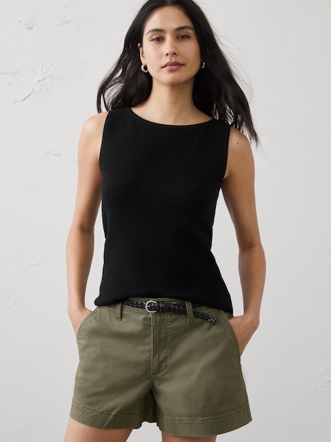 CAMISOLE EN TRICOT DE COTON À ENCOLURE BATEAU