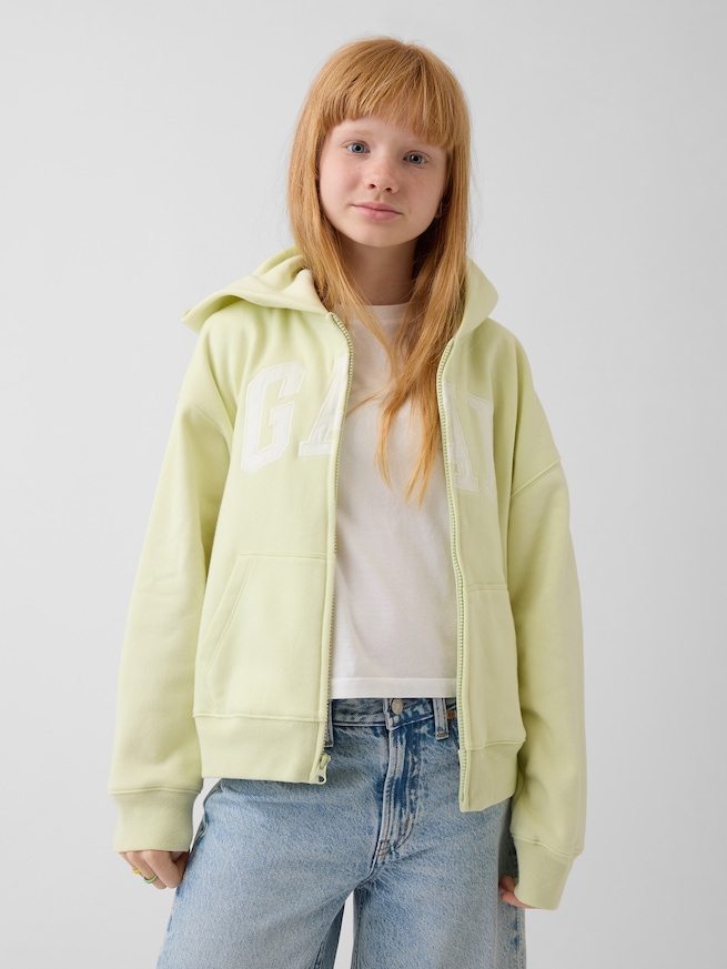 ヴィンテージソフト GAPロゴ ジップアップパーカー (キッズ)-1