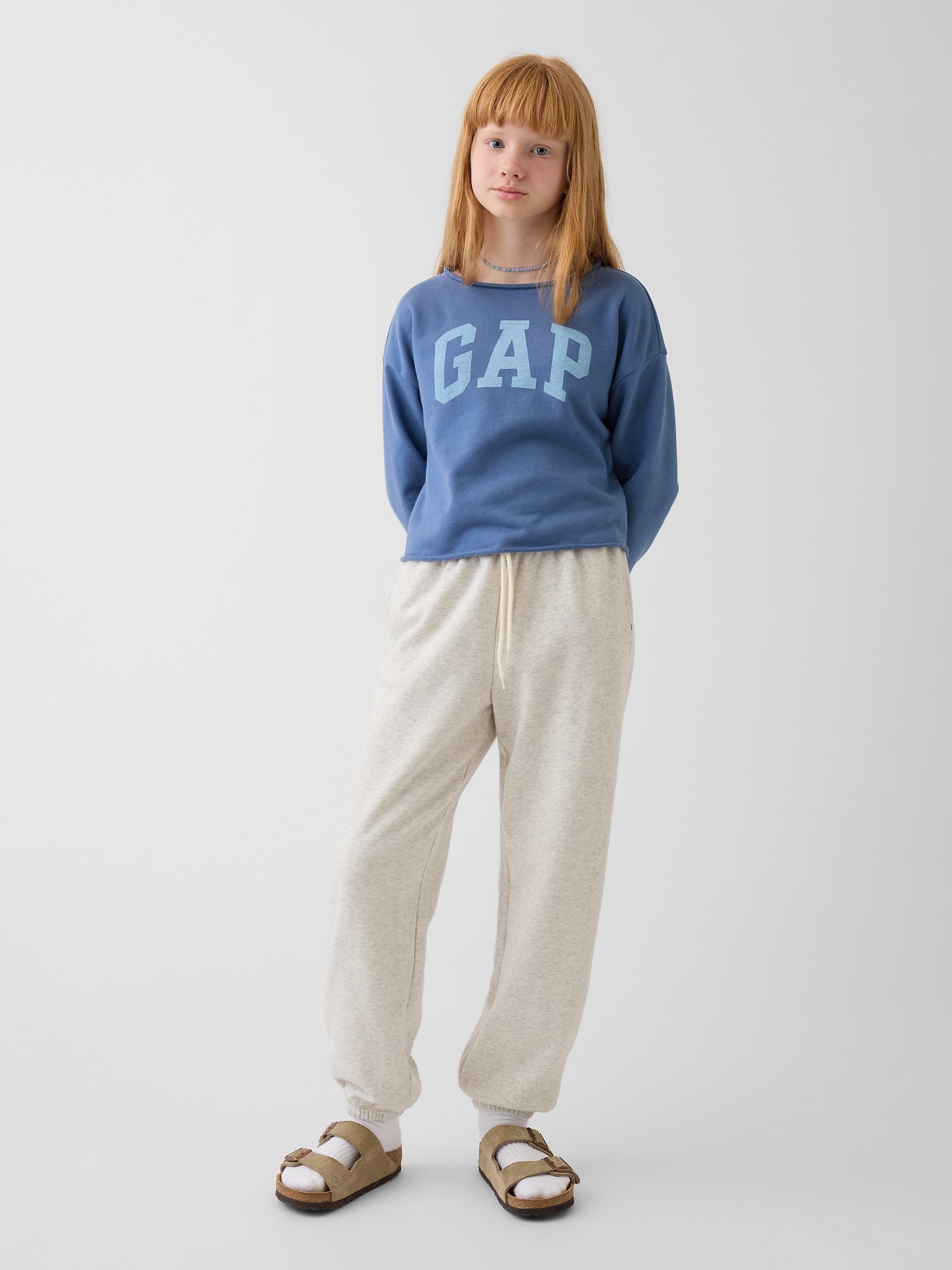 フレンチテリー ワイドネック GAPロゴ スウェットシャツ (キッズ)-3