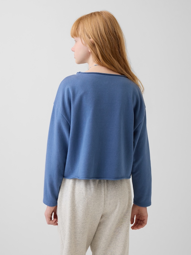 フレンチテリー ワイドネック GAPロゴ スウェットシャツ (キッズ)-2