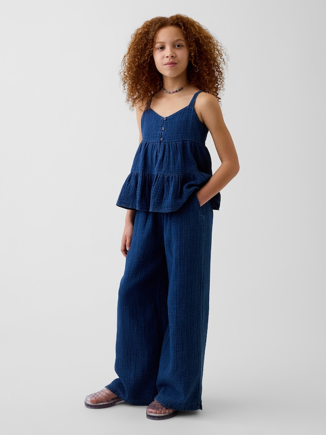 コットンガーゼ ティアード タンクトップ (キッズ)-3