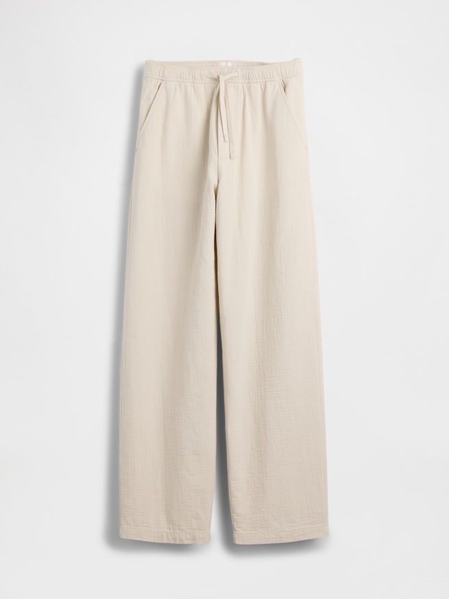 イージーウエスト バギーガーゼパンツ-5