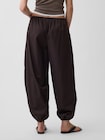 オーガニックコットンポプリン イージーウエスト バギー ジョガーパンツ-3