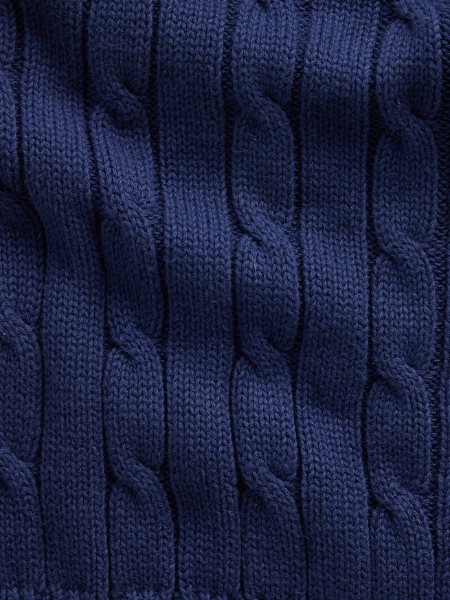 コットン100% ケーブルニット ジップアップ カーディガン-3