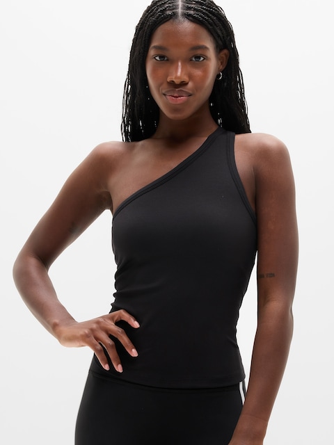 Signature Rib Asym One Shoulder Support Top