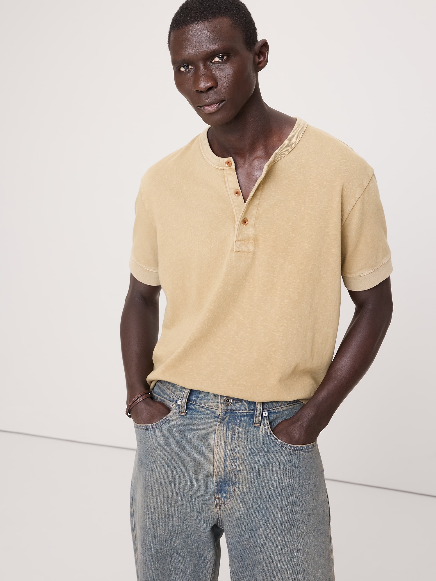 Heirloom Cotton Slub Henley T-Shirt