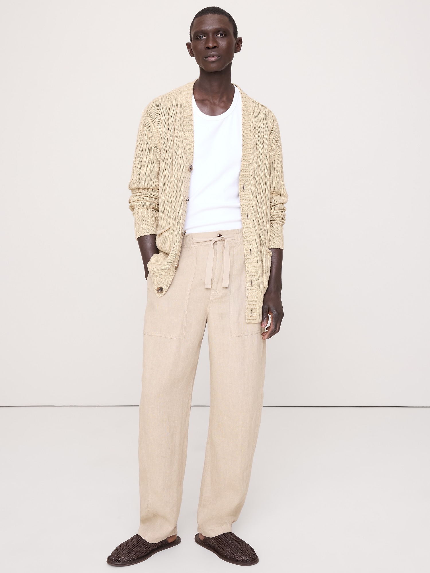 Relaxed Linen Utility Beach Pant