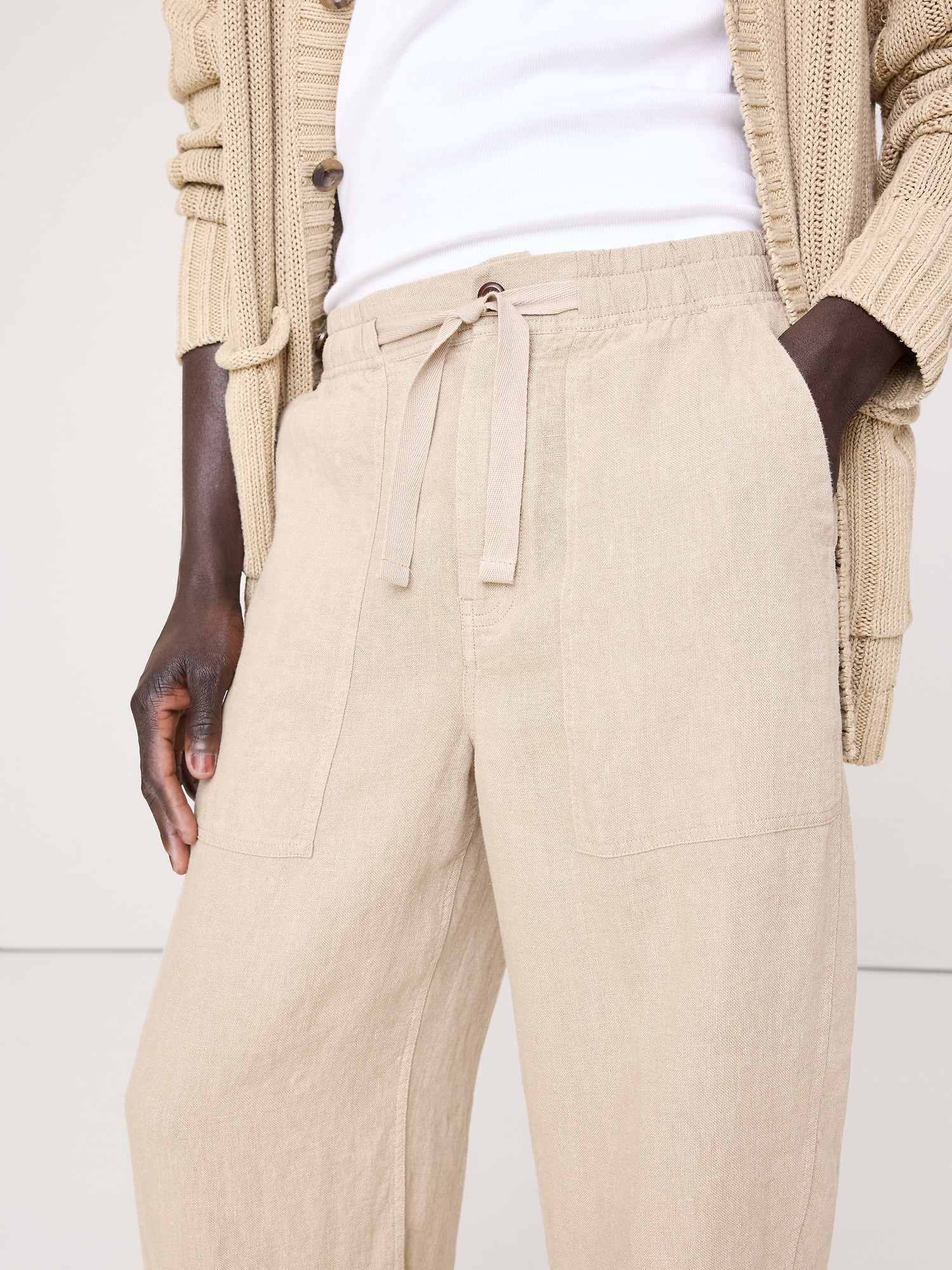 Relaxed Linen Utility Beach Pant
