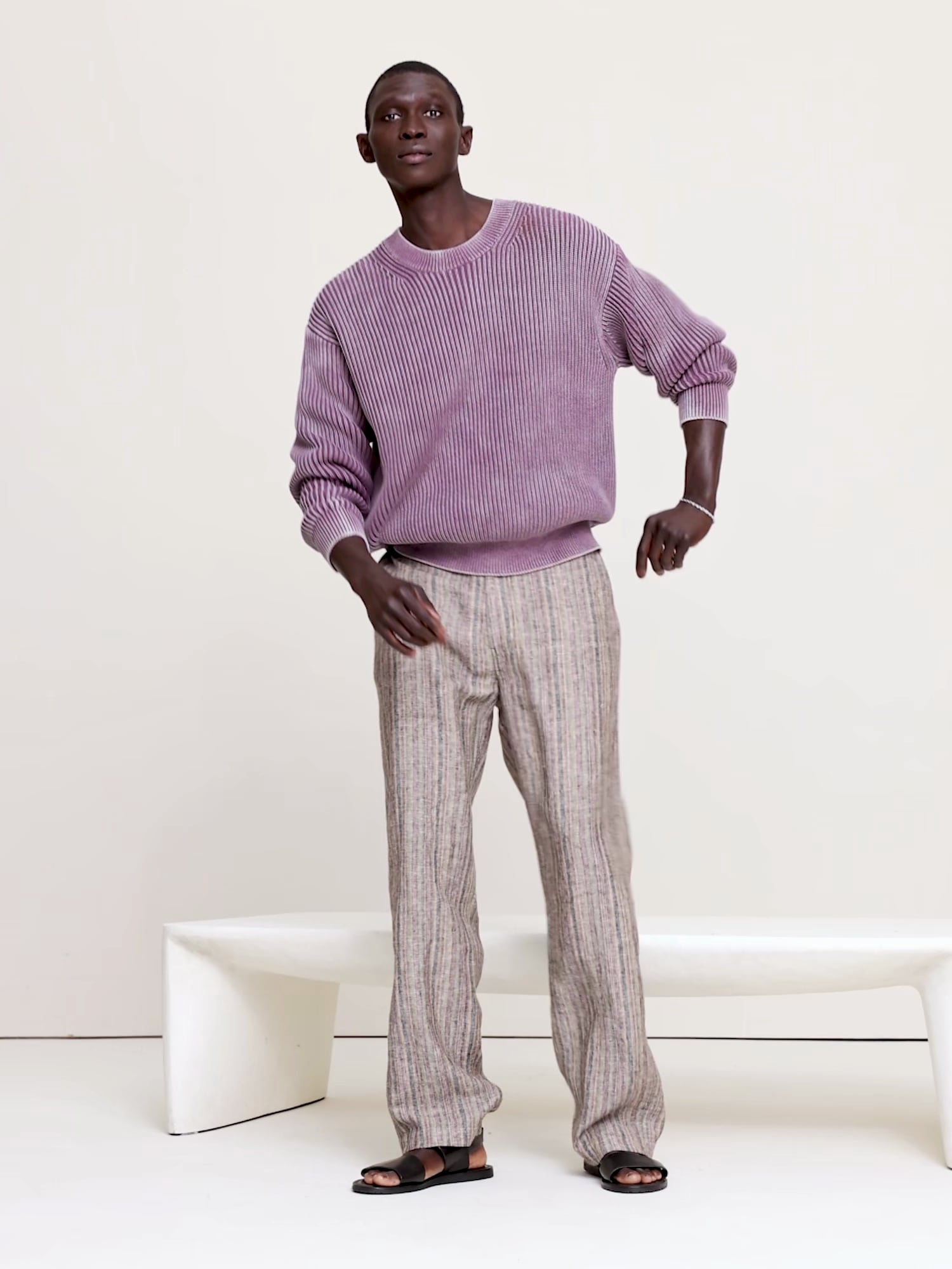 Ribbed Cotton Crew-Neck Sweater
