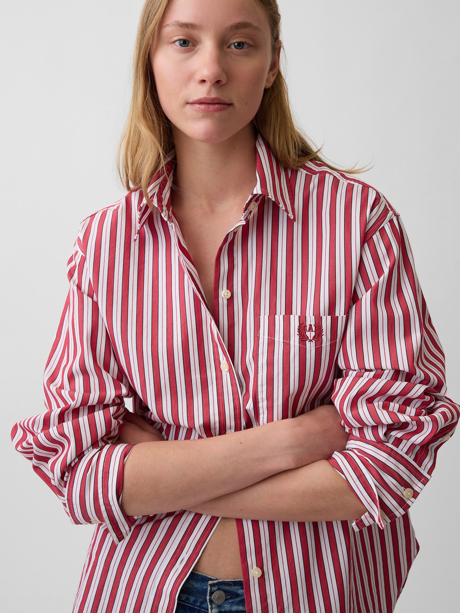 オーガニック コットンポプリン ビッグシャツ-3