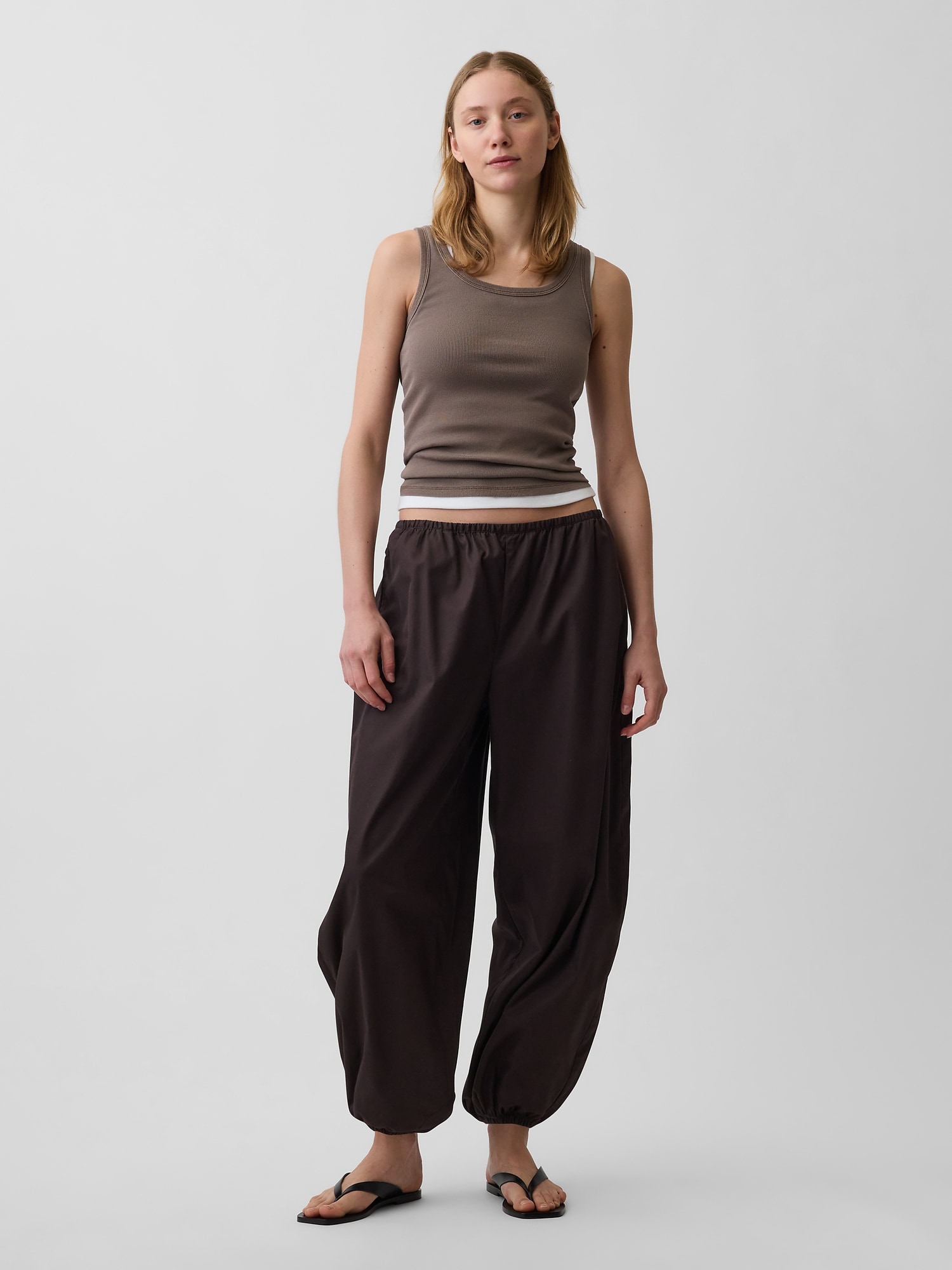Organic Cotton Poplin Loose Easy Joggers
