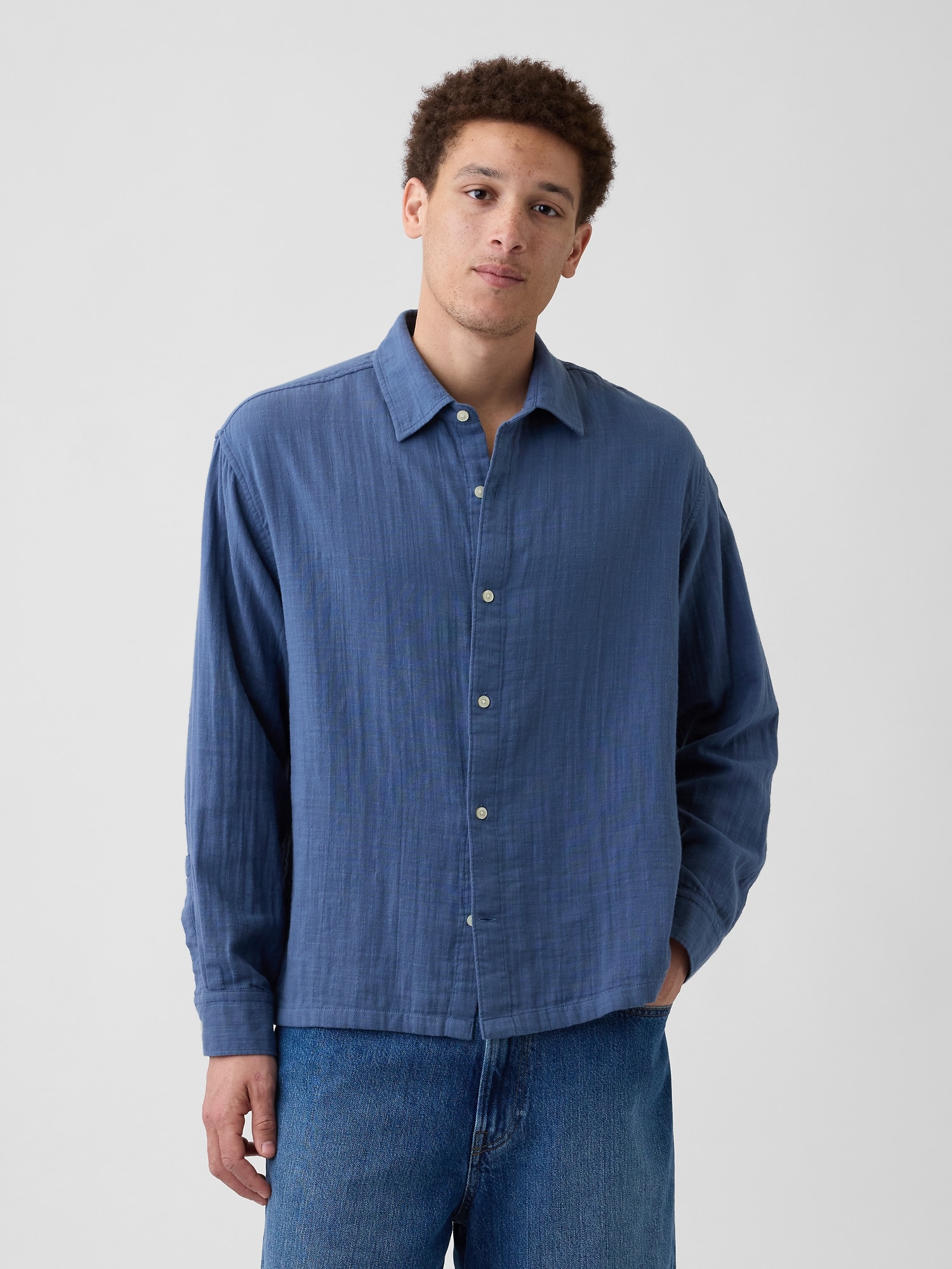 Gauze Shirt in Boxy Fit
