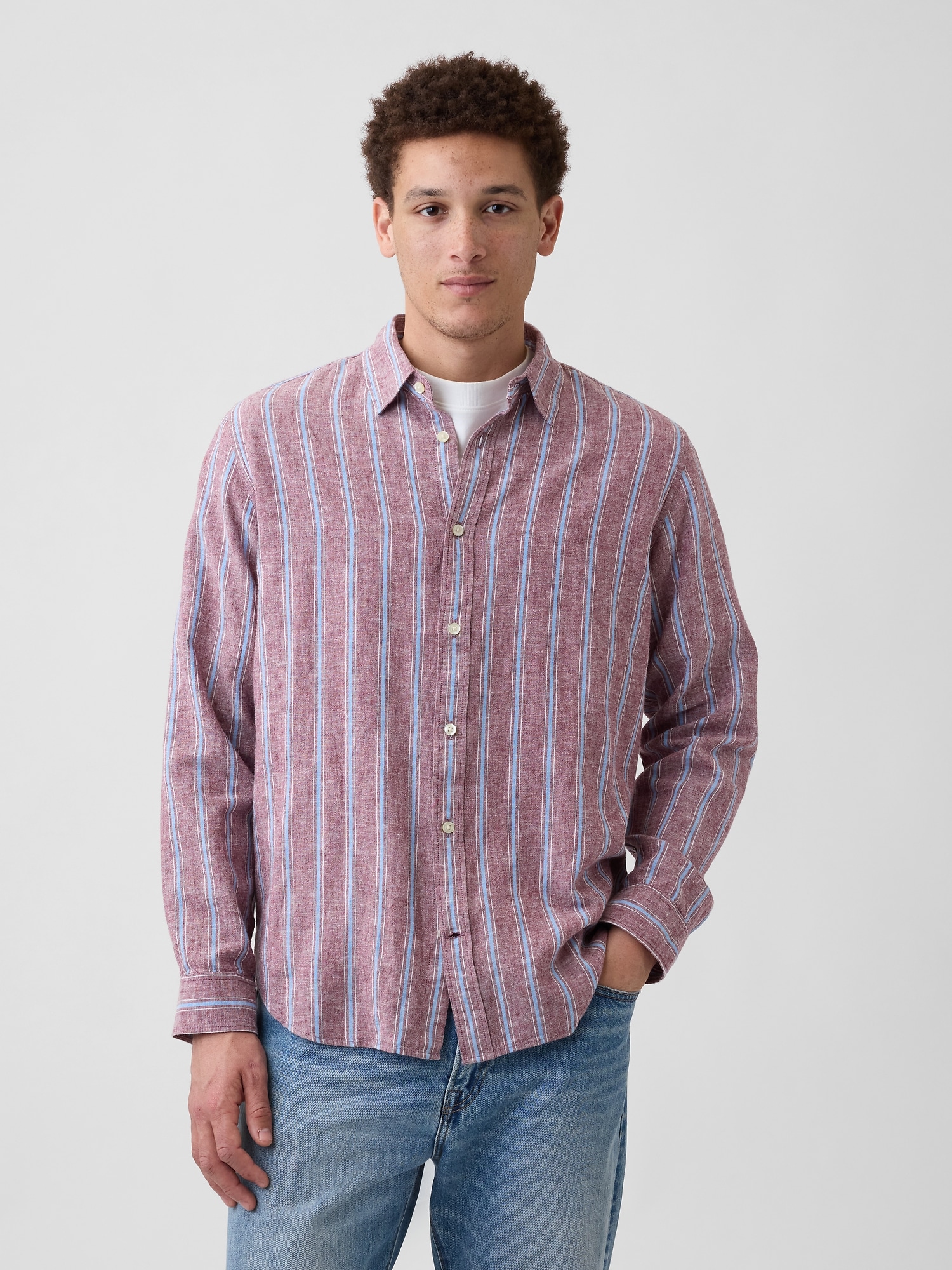 Linen-Blend Shirt in Standard Fit