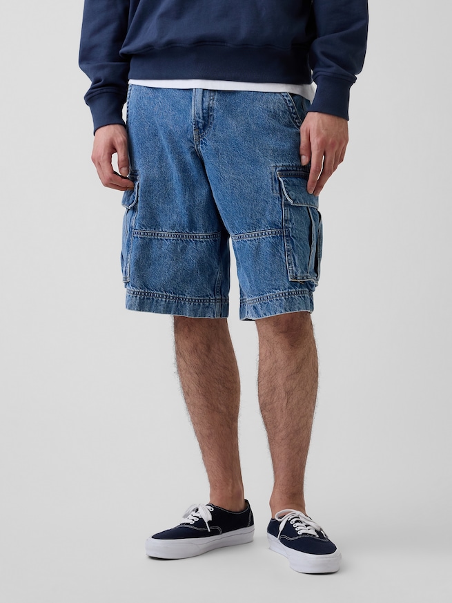 Gap &times; Sean Wotherspoon 13インチ デニムカーゴ バギーショートパンツ-1