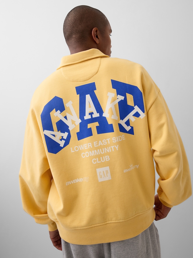 Gap &times; Awake NY ヘビーウェイト オーバーサイズ 1/4ジップアップ プルオーバー-0