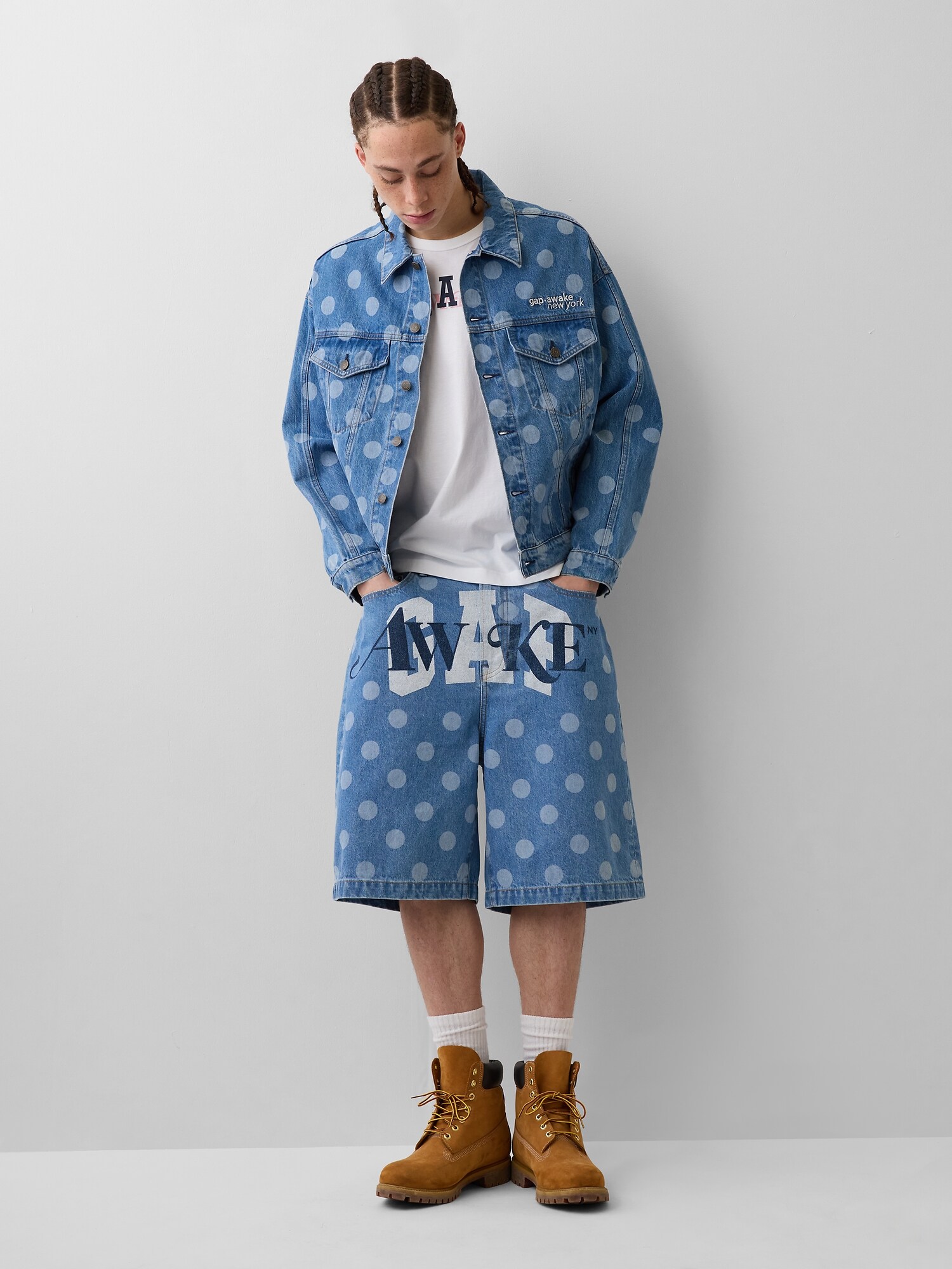 Gap × Awake NY オーバーサイズ 水玉 アイコンデニムジャケット