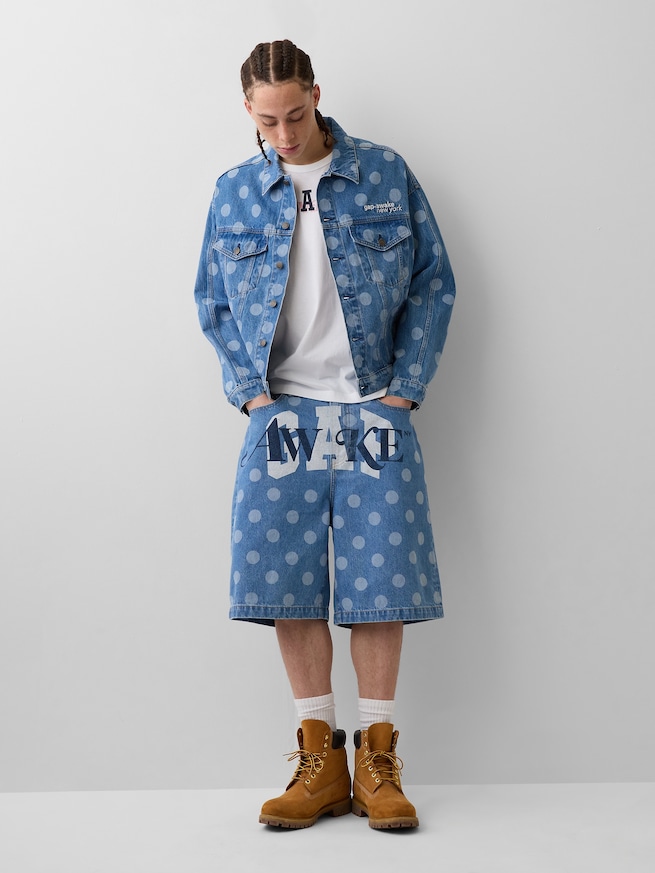 Gap × Awake NY オーバーサイズ 水玉 アイコンデニムジャケット