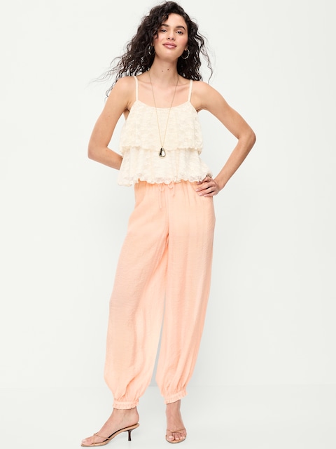 High-Waisted Chiffon Harem Pants