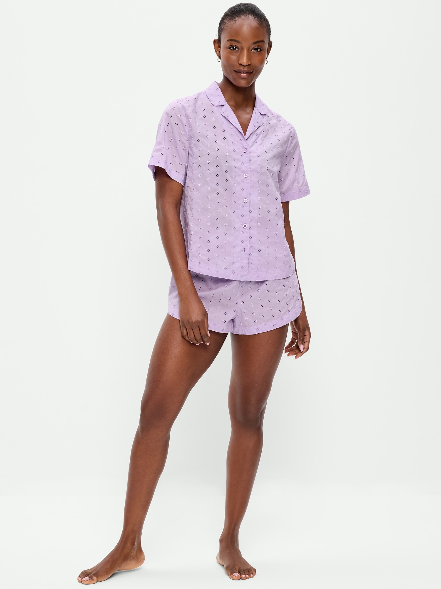 Classic Eyelet Sleep Short Set