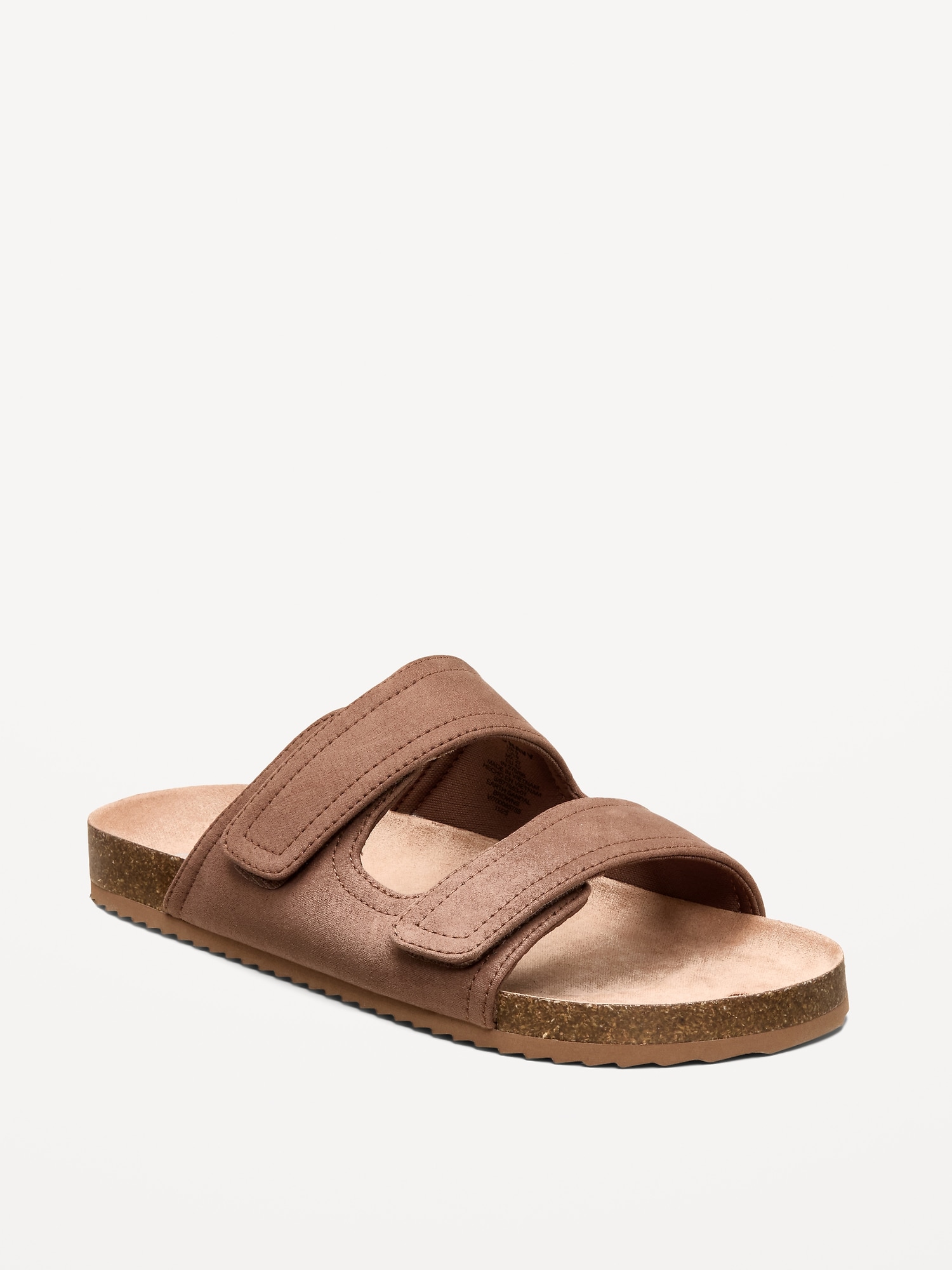 Faux-Suede Double-Strap Slide Sandals for Men
