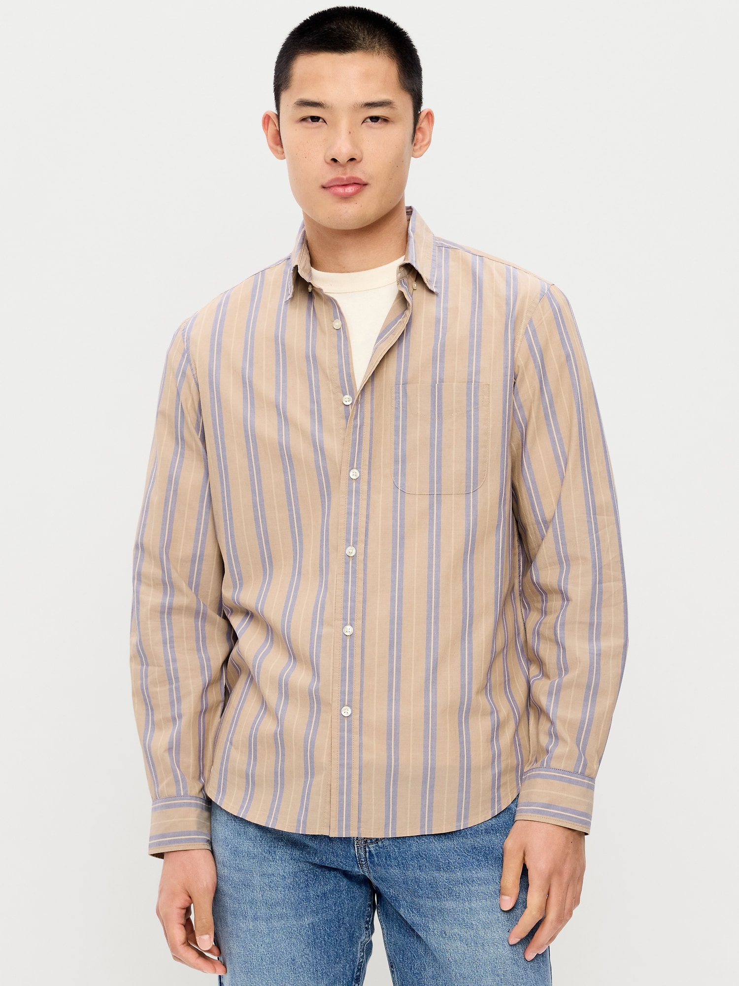 CHEMISE PASSE-PARTOUT COUPE CLASSIQUE EN POPELINE À RAYURES