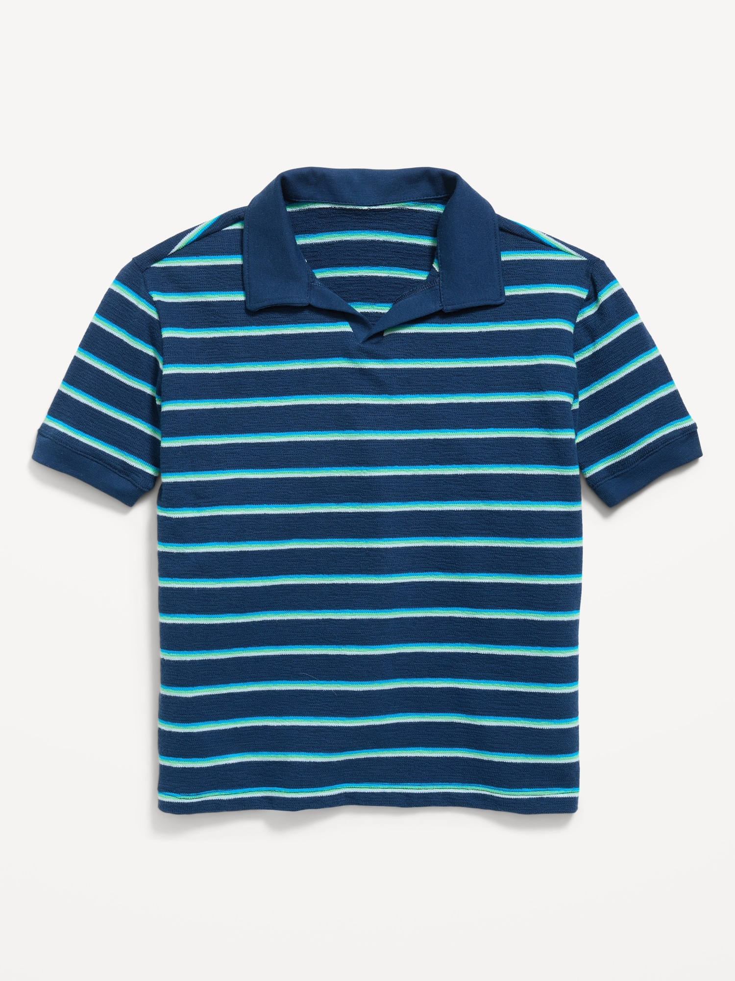 Short-Sleeve Textured-Knit Polo Shirt for Boys
