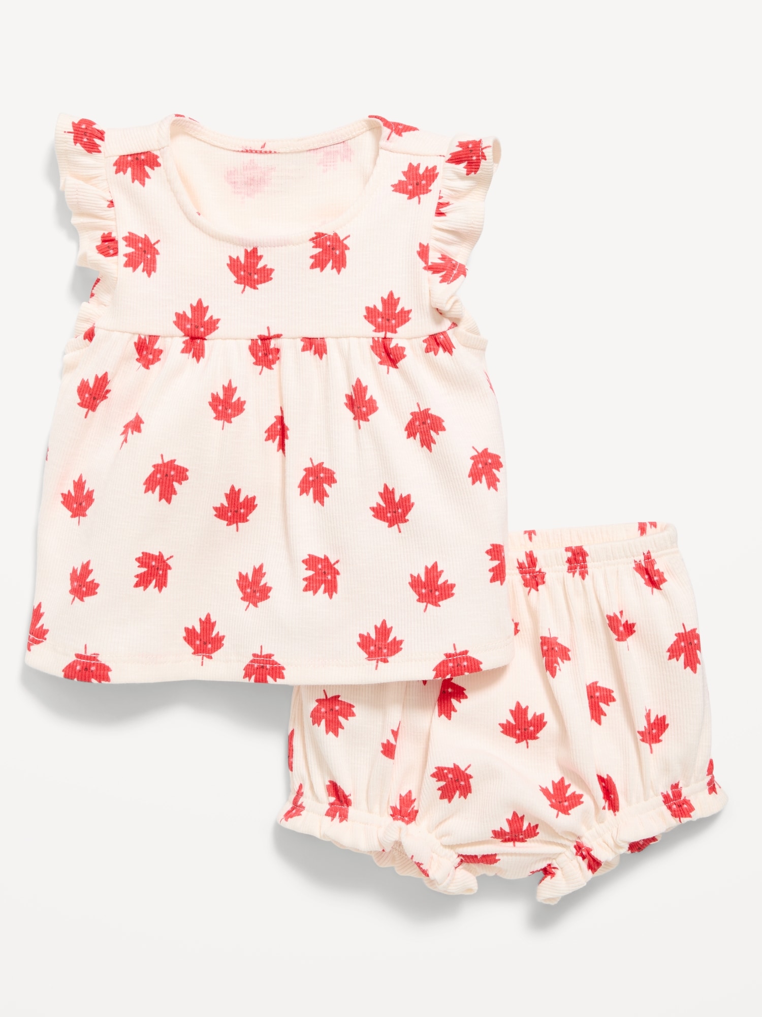 ENSEMBLE AVEC SHORT ET HAUT CÔTELÉS À MANCHES FLOTTANTES POUR BÉBÉ