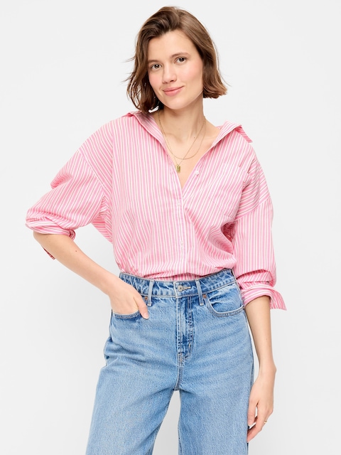 Oversized Button-Down Boyfriend Shirt