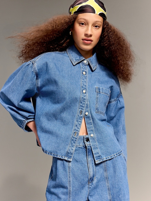 Old Navy x Christopher John Rogers Oversized Button-Down Jean Shirt