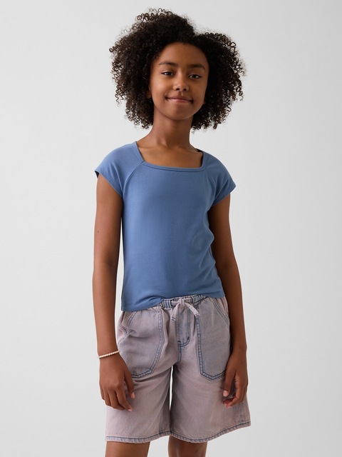 T-SHIRT À ENCOLURE CARRÉE POUR ENFANT