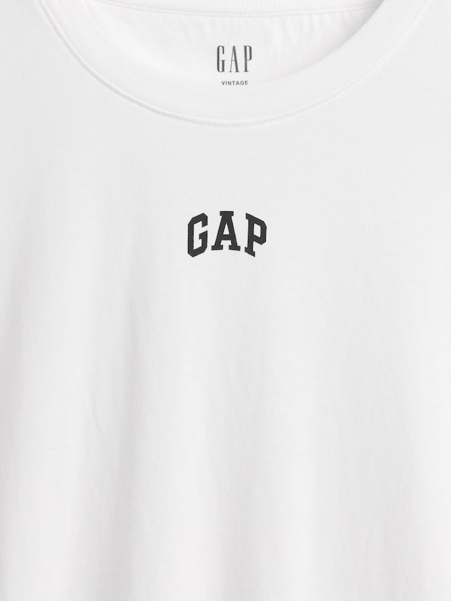 オーガニックコットン ヴィンテージソフト アスレチック GAPロゴ チュニックTシャツ-5