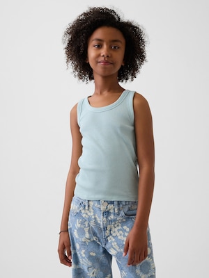 リブ スクープネック タンクトップ (キッズ)