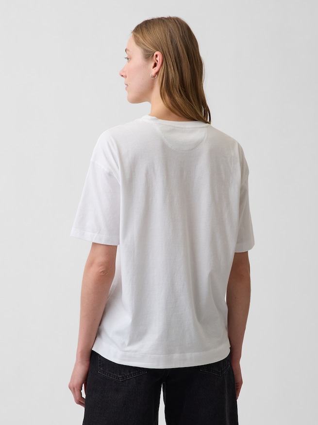 オーガニックコットン ヴィンテージソフト アスレチック GAPロゴ チュニックTシャツ-2