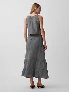 Cotton Gauze Tiered Easy Maxi Skirt | Gap