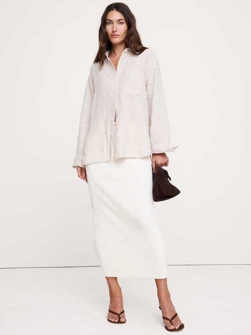 クリンクル ニット マキシスカート