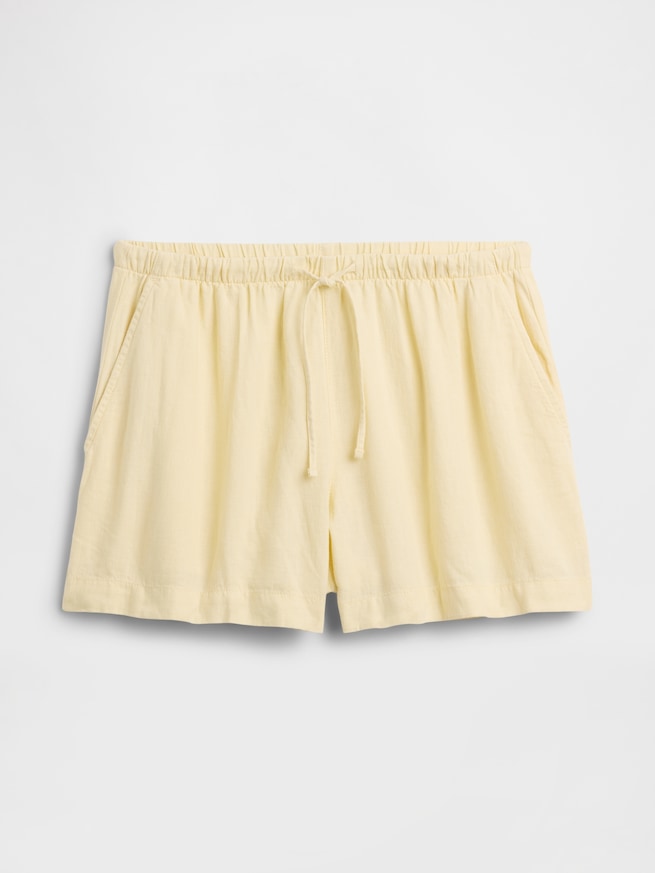4インチ プルオン リネンブレンド ショートパンツ-3