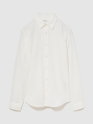 スタンダードフィット リネン混シャツ