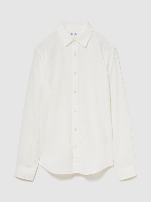 スタンダードフィット リネン混シャツ