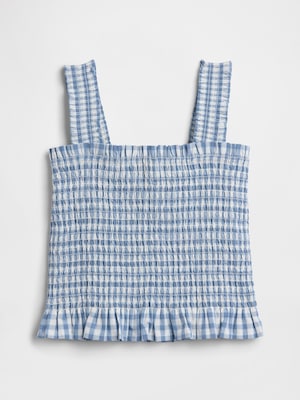 スモッキングギャザー ペプラムトップス (キッズ)